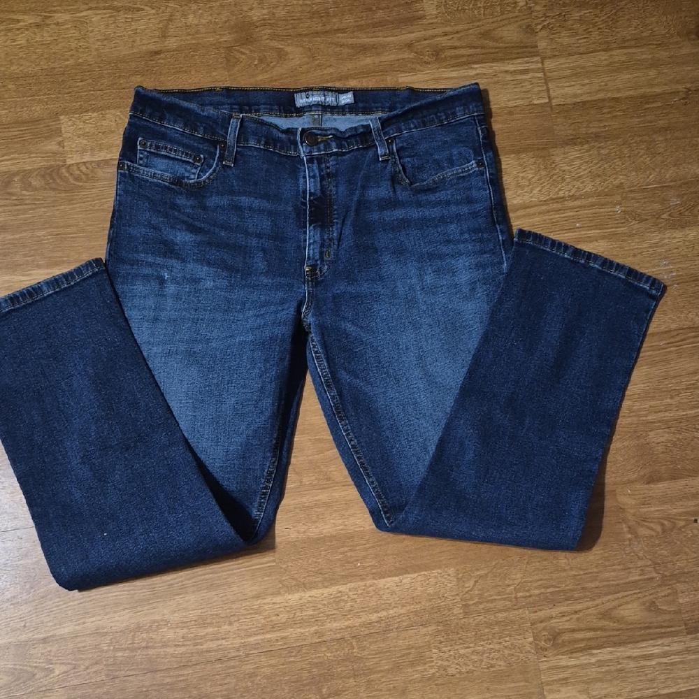 Dark Wash Straight Leg Jeans 36x30